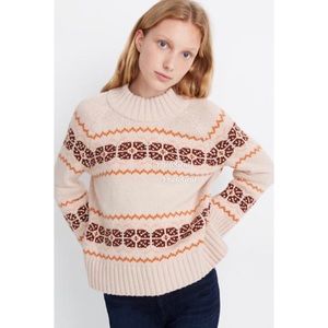 NWT Madewell Mockneck Fair Isle Pullover